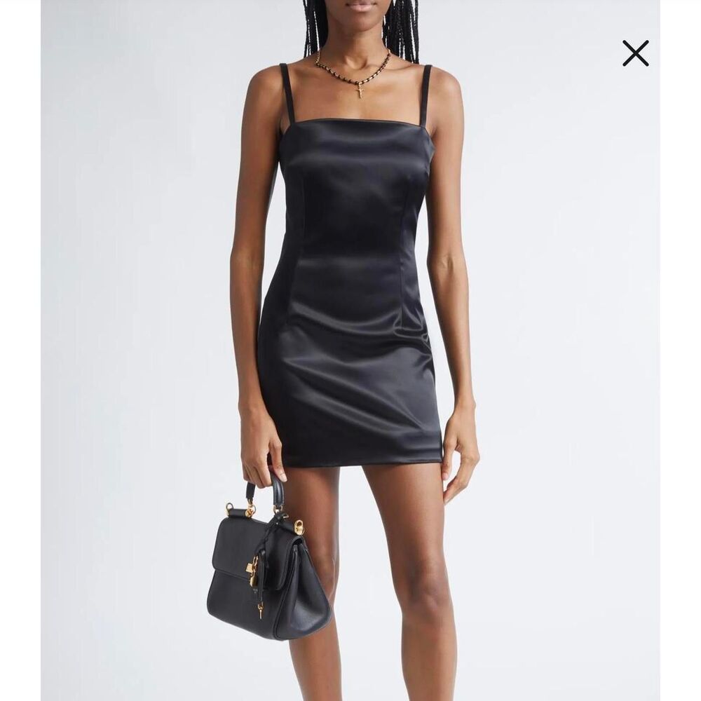 Dolce & Gabbana vintage 90s y2k black satin mini dress